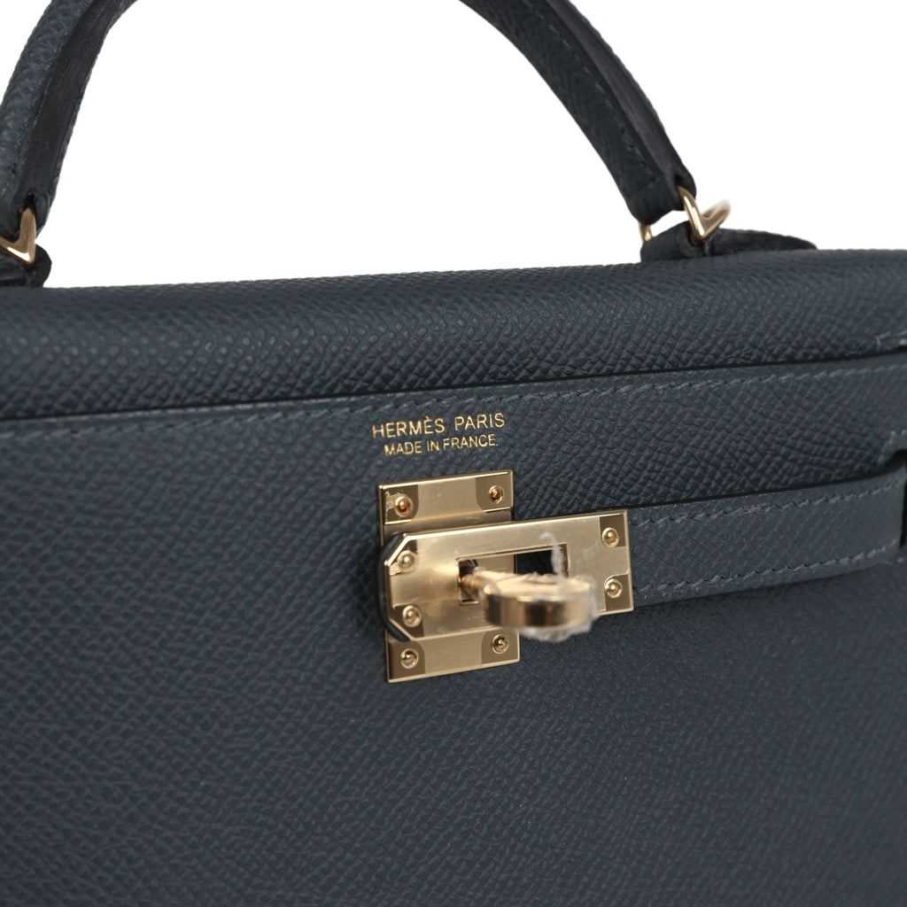 Hermes Kelly Sellier 20 Gris Misty Epsom Permabrass Hardware