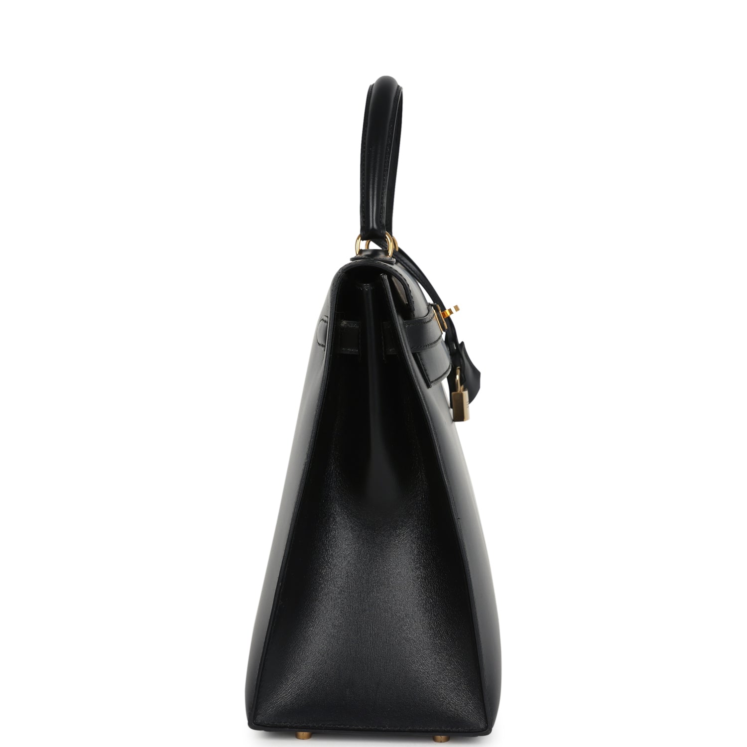 New Hermes Kelly Sellier 35 Black Box Gold Hardware