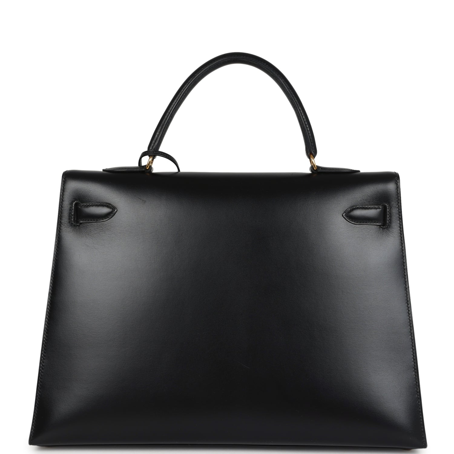 New Hermes Kelly Sellier 35 Black Box Gold Hardware