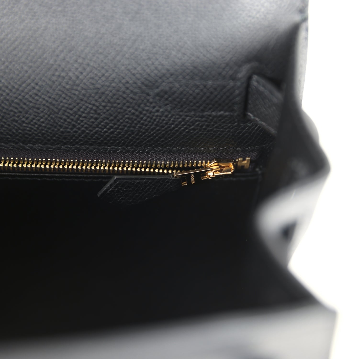 Hermes Kelly Sellier 28 Black Epsom Gold Hardware