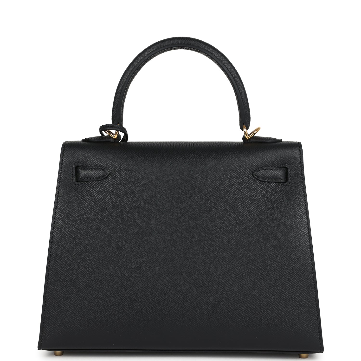 Hermes Kelly Sellier 25 Black Epsom Gold Hardware