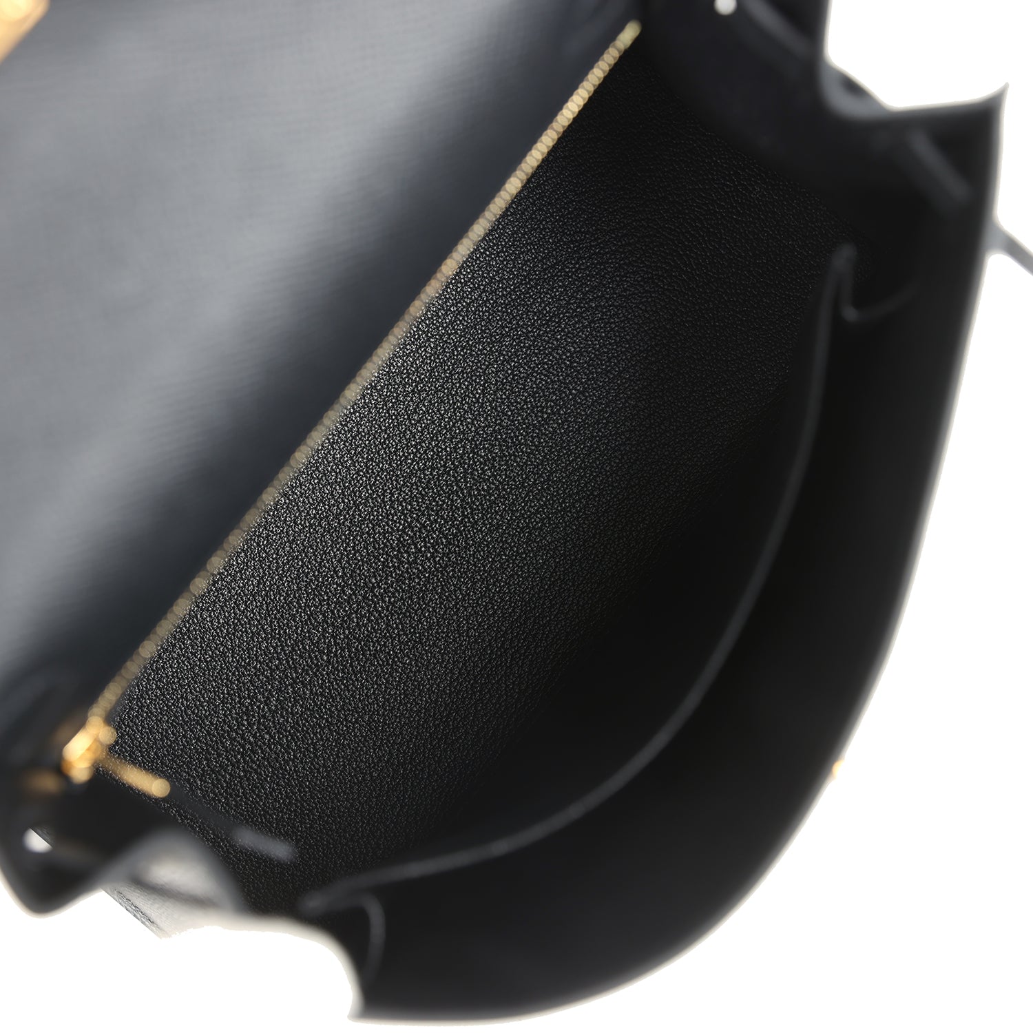 Hermes Kelly Sellier 25 Black Epsom Gold Hardware