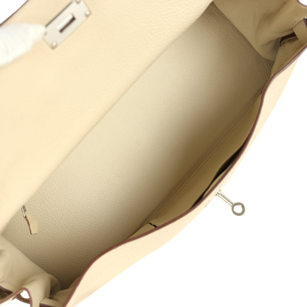 New Hermes Shoulder Kelly 42 JPG Parchemin Clemence Palladium Hardware