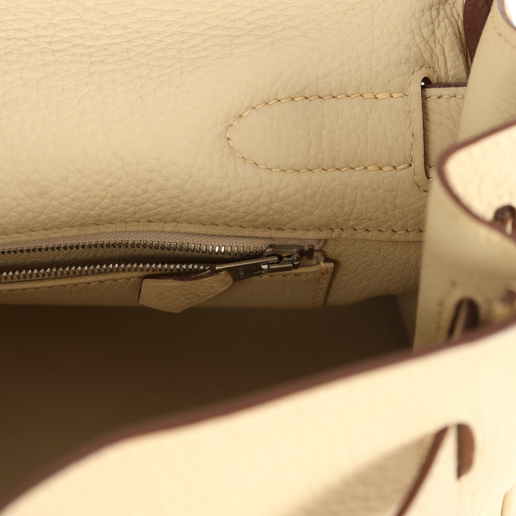New Hermes Shoulder Kelly 42 JPG Parchemin Clemence Palladium Hardware