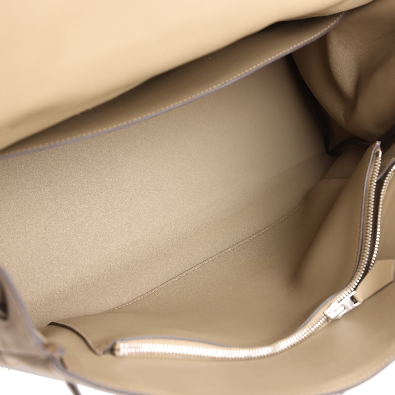 Hermes Kelly 42 Maxi Gris Caillou Grizzly and Beige Marfa Swift Palladium Hardware