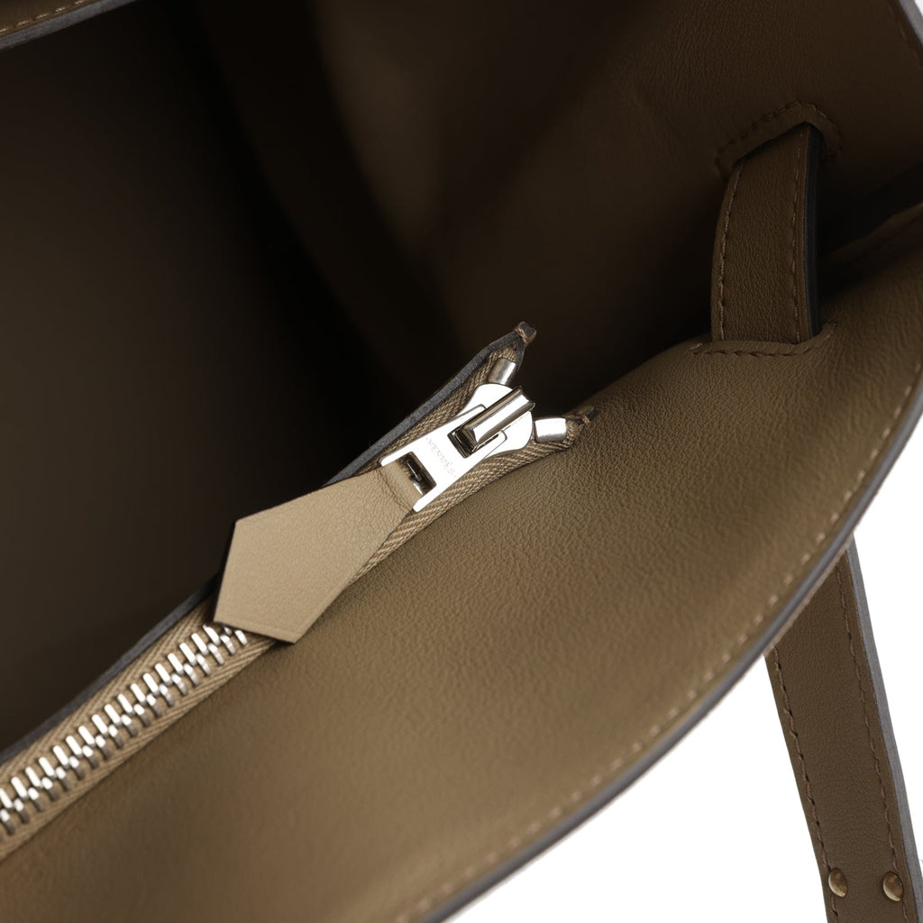 Hermes Kelly 42 Maxi Gris Caillou Grizzly and Beige Marfa Swift Palladium Hardware