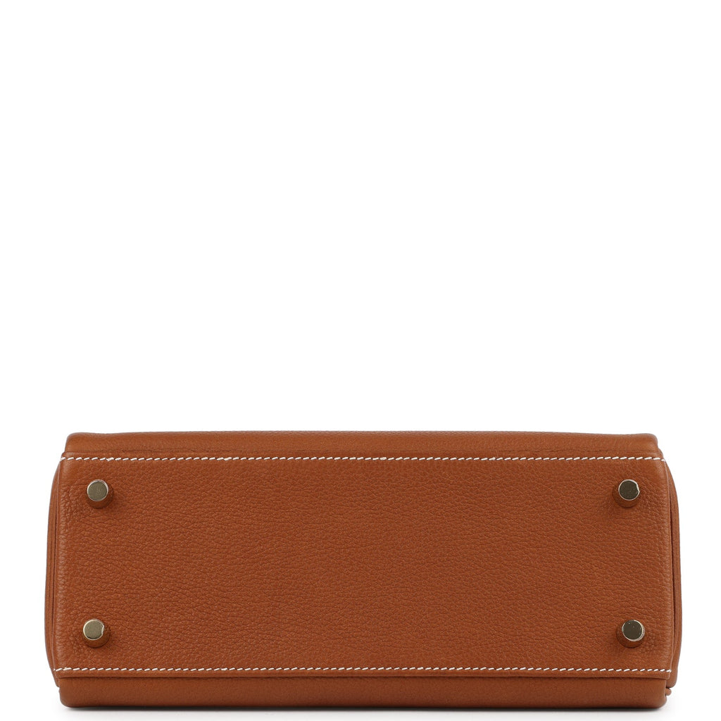Hermes Kelly Retourne 25 Fauve Barenia Faubourg Gold Hardware