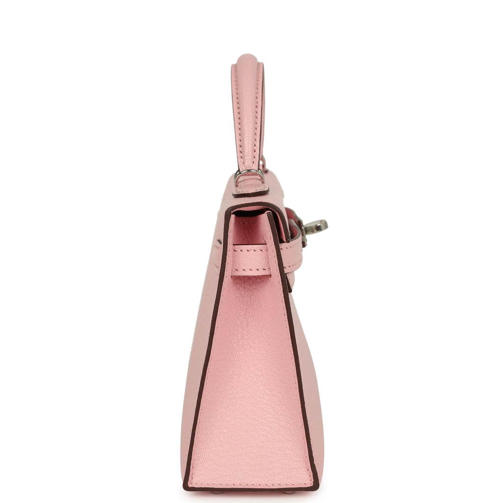 Hermes Kelly Sellier 20 Rose Sakura Chevre Mysore Palladium Hardware