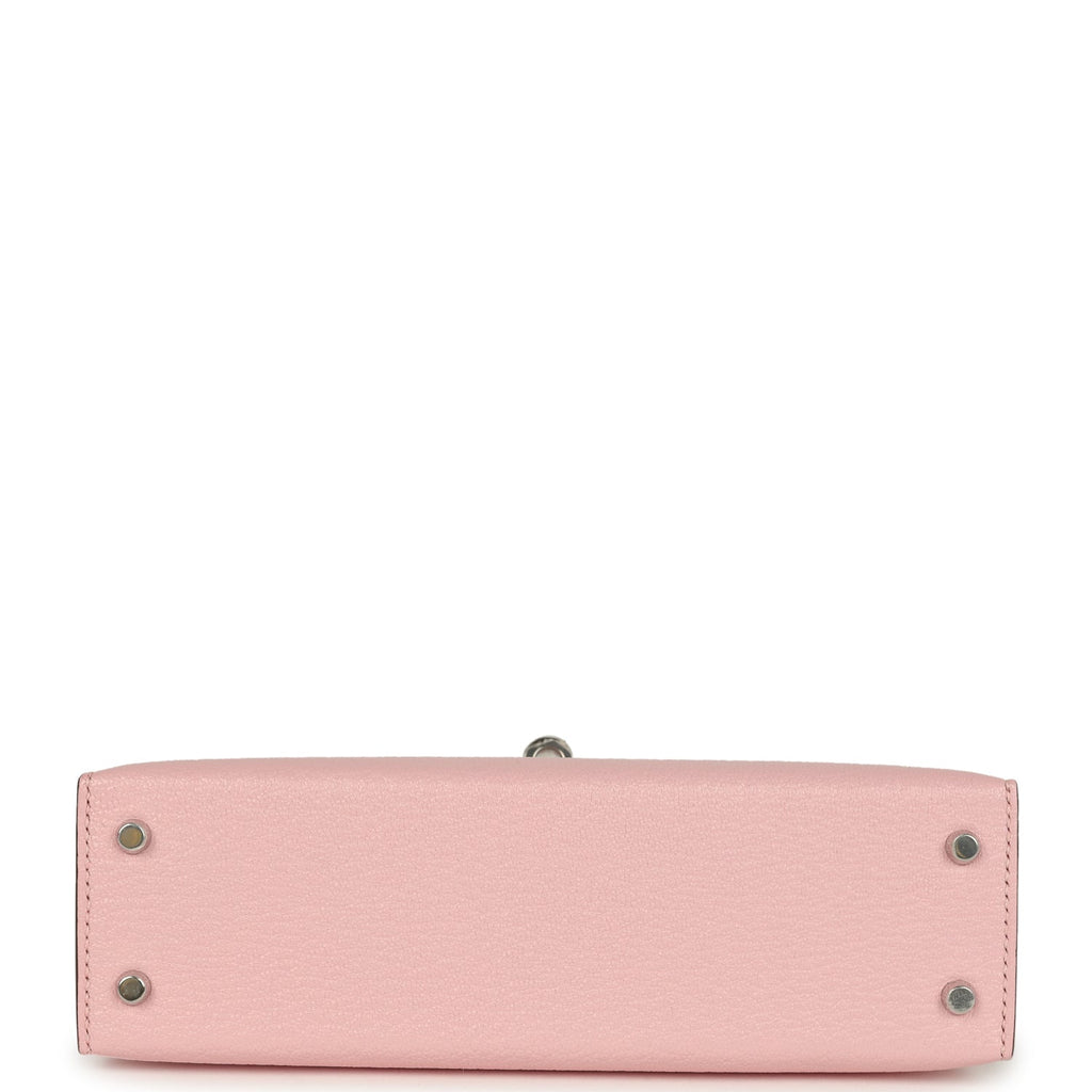 Hermes Kelly Sellier 20 Rose Sakura Chevre Mysore Palladium Hardware