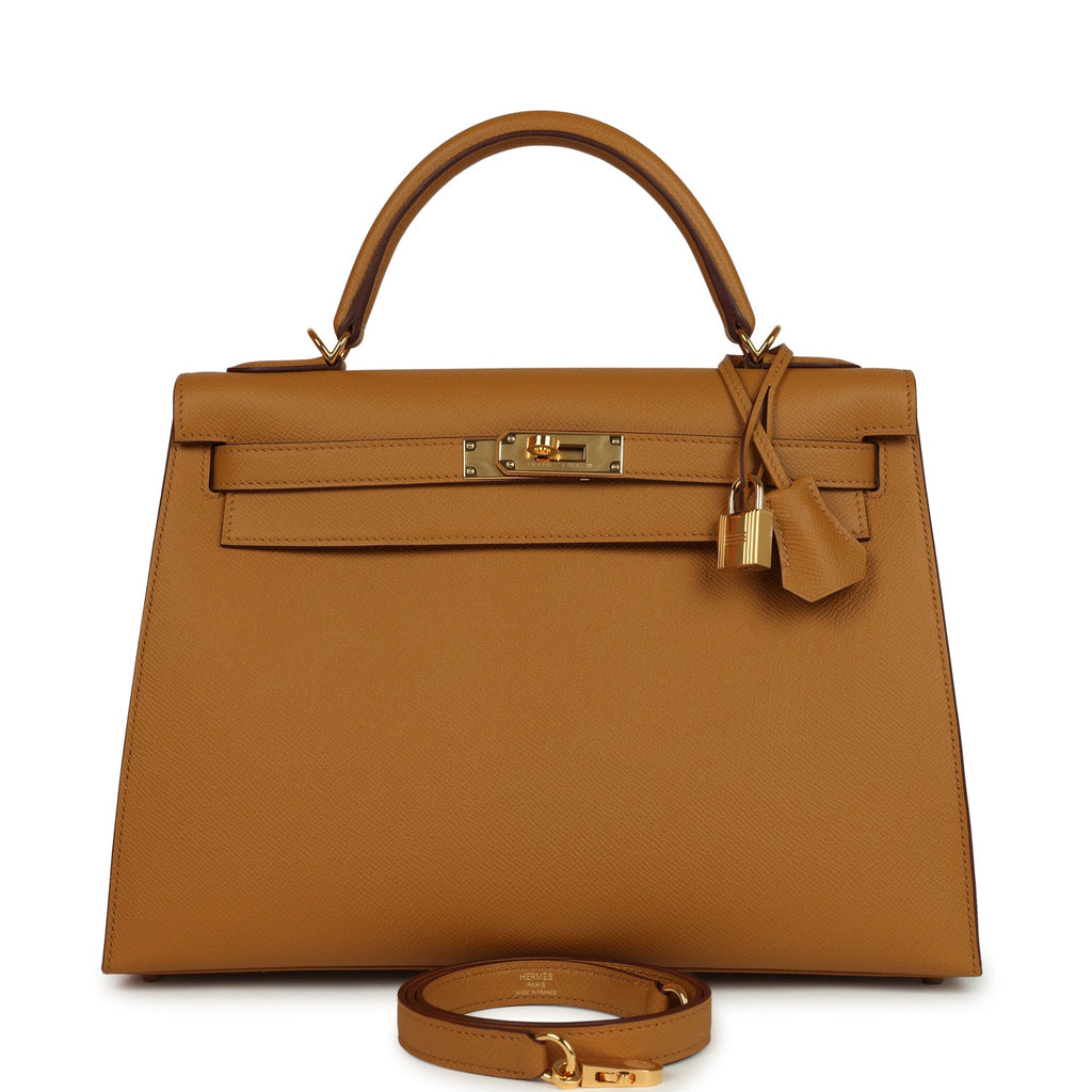 Hermes Kelly Sellier 32 Sesame Epsom Gold Hardware