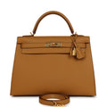 Hermes Kelly Sellier 32 Sesame Epsom Gold Hardware