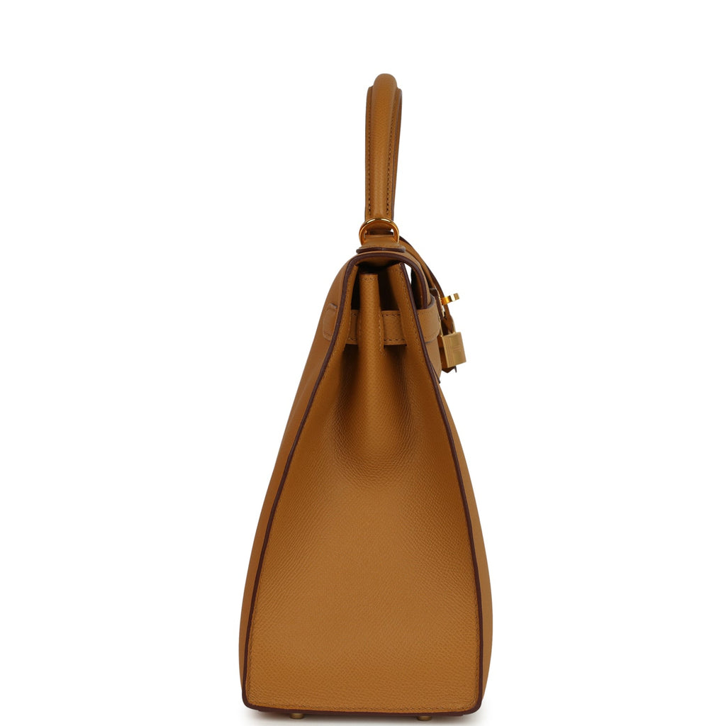Hermes Kelly Sellier 32 Sesame Epsom Gold Hardware