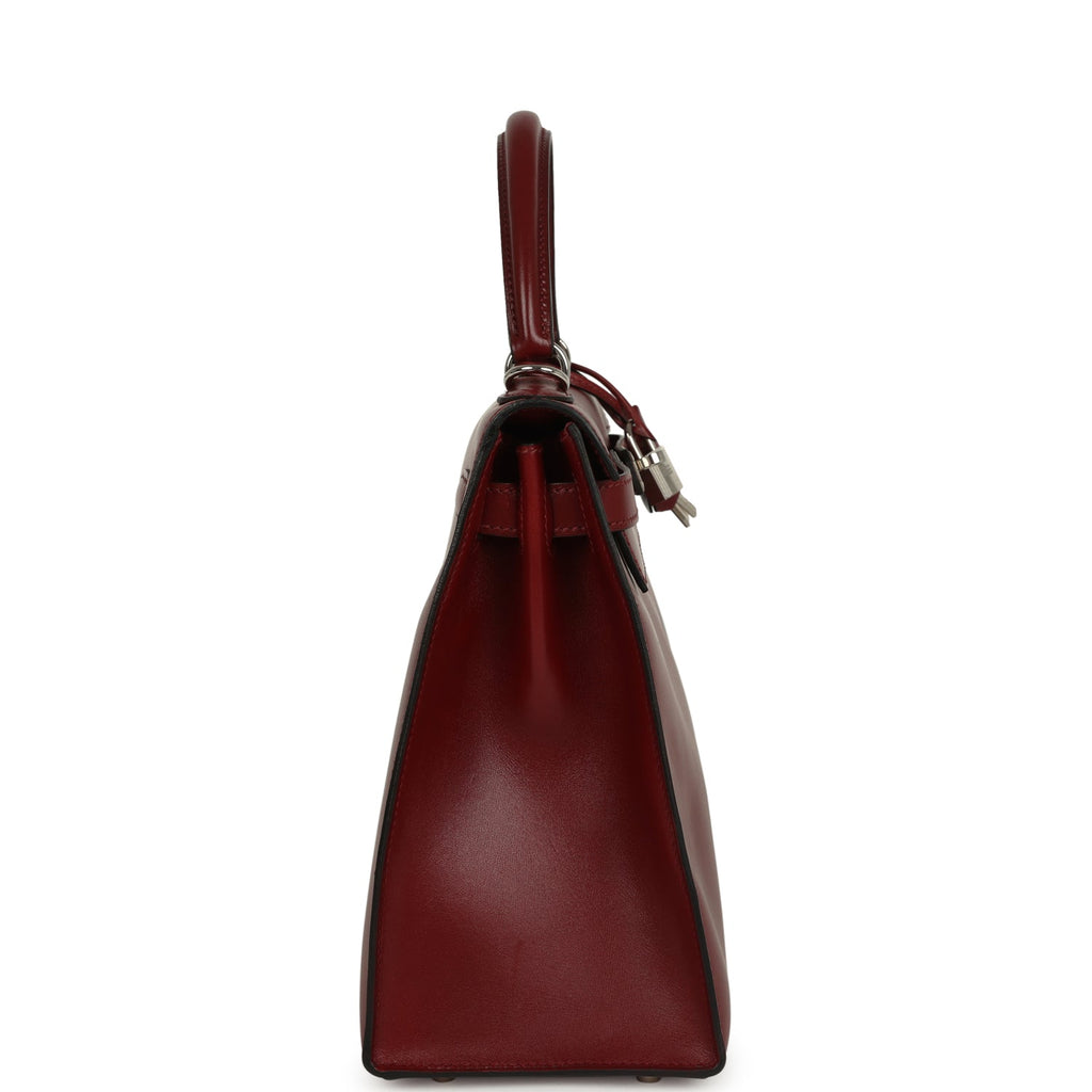 New Hermes Kelly Sellier 28 Rouge H Box Palladium Hardware