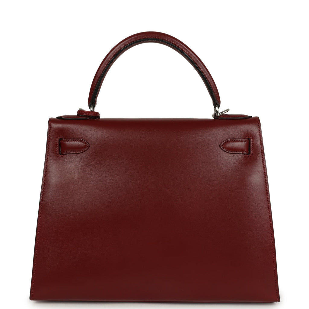 New Hermes Kelly Sellier 28 Rouge H Box Palladium Hardware