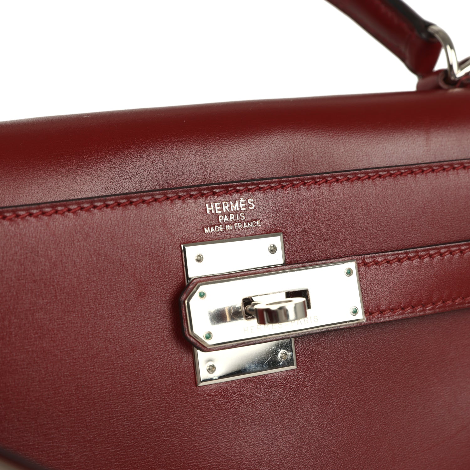 New Hermes Kelly Sellier 28 Rouge H Box Palladium Hardware