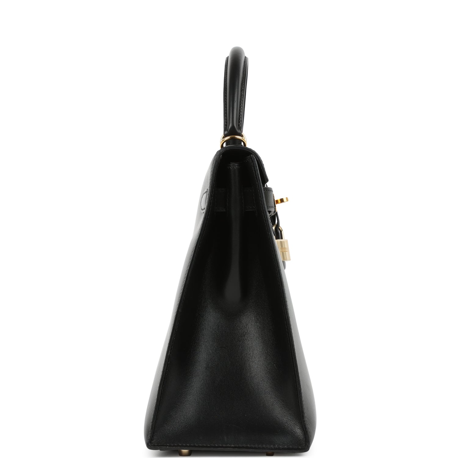New Hermes Kelly Sellier 32 Black Box Gold Hardware