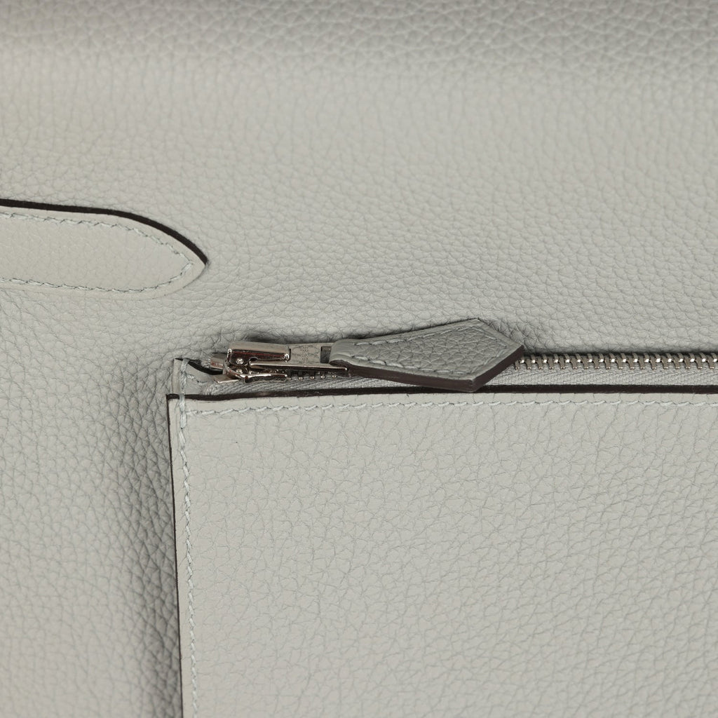 Hermes Kelly 42 Maxi Bleu Glacier Togo Palladium Hardware