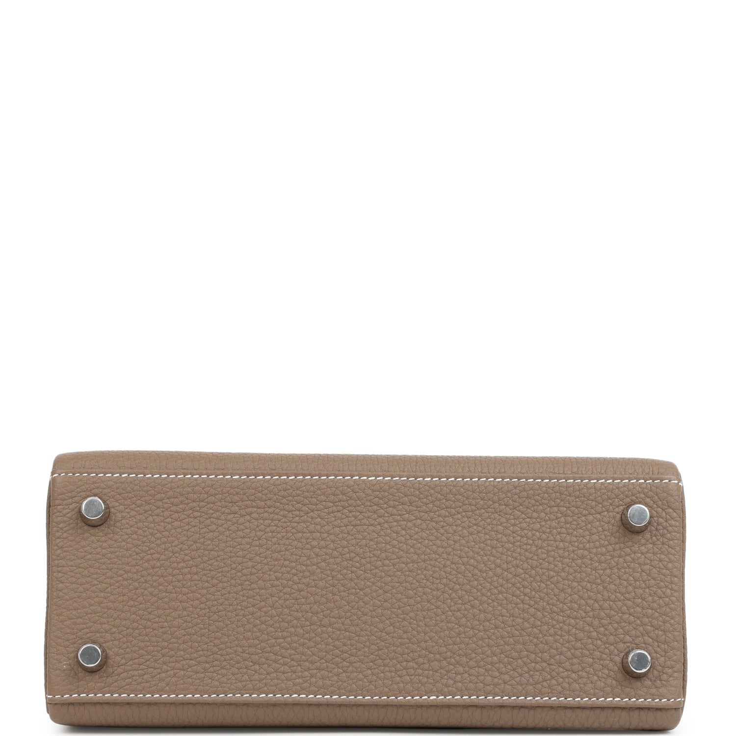 Pre-owned Hermes Kelly Retourne 25 Etoupe Togo Palladium Hardware