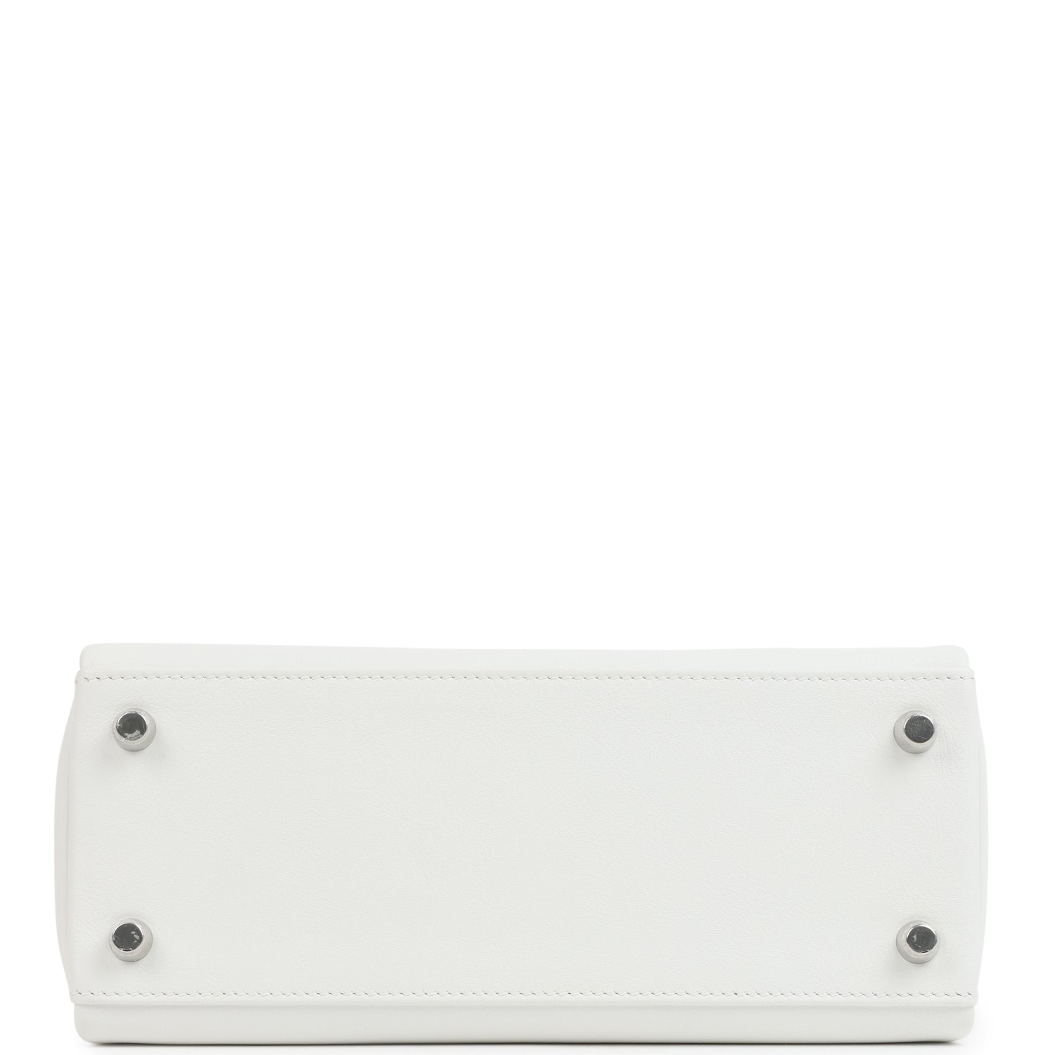 Hermes Kelly Retourne 25 New White Swift Palladium Hardware