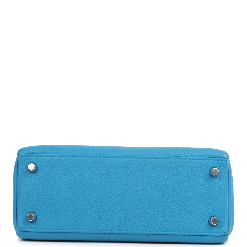 Hermes Kelly Retourne 25 Bleu Zanzibar Togo Palladium Hardware