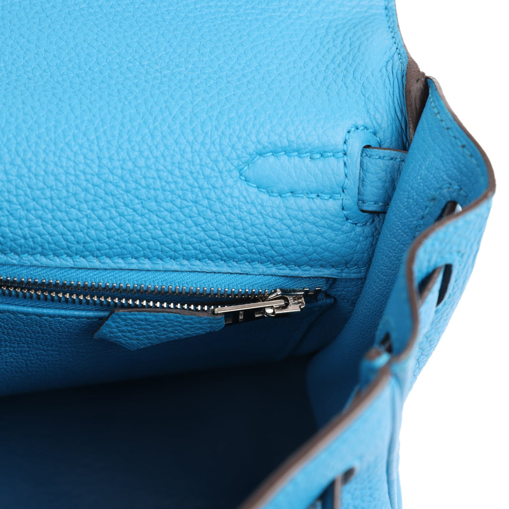 Hermes Kelly Retourne 25 Bleu Zanzibar Togo Palladium Hardware