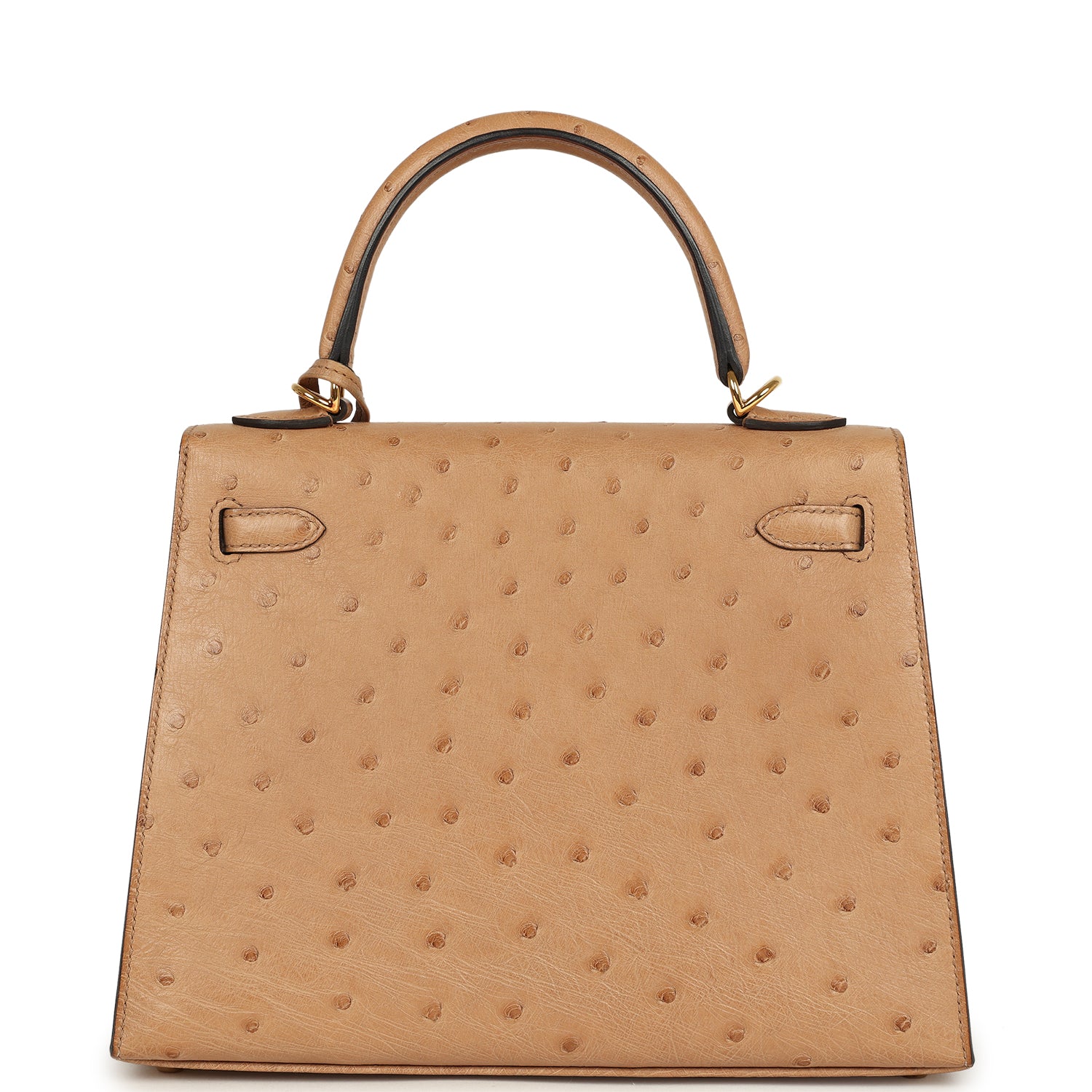 Hermes Kelly Sellier 25 Chai Ostrich Gold Hardware