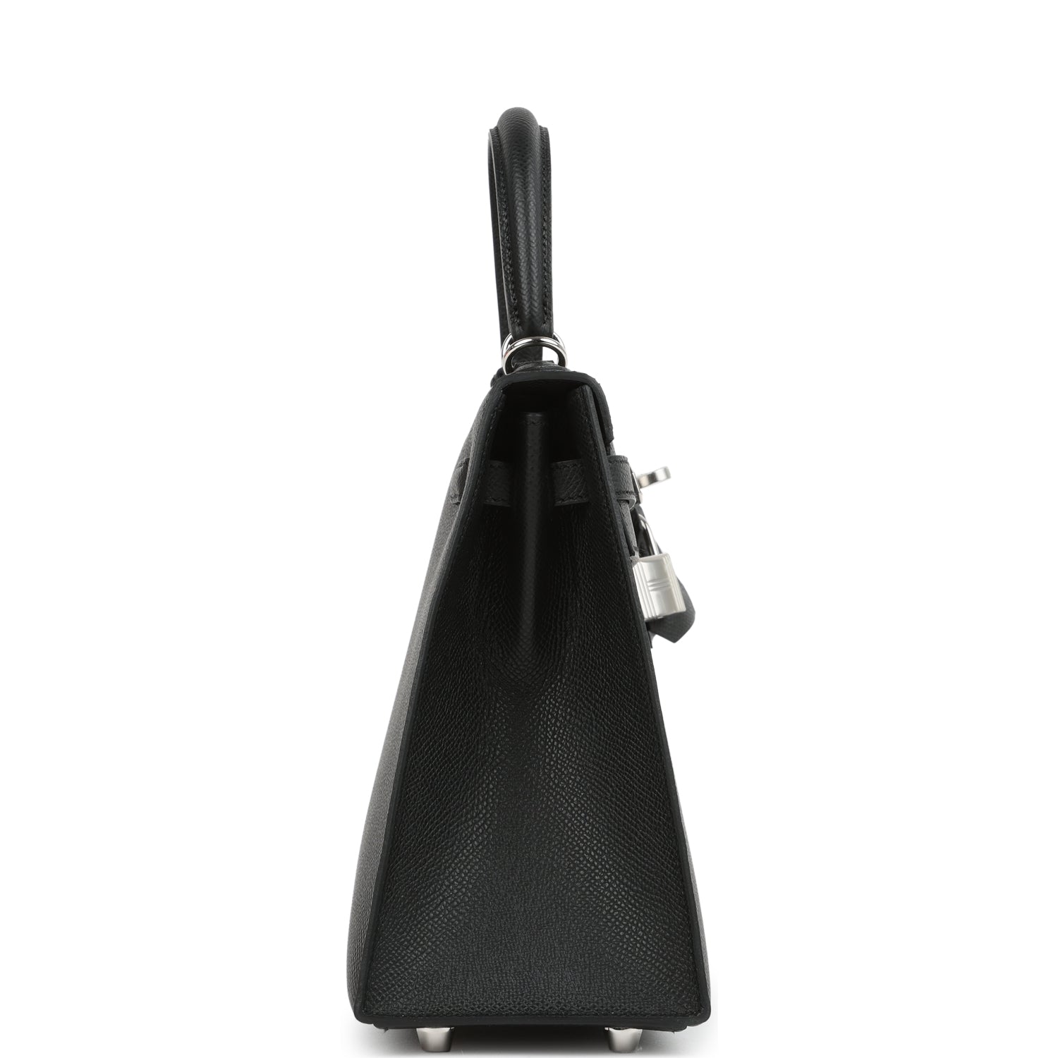 Hermes Kelly Sellier 25 Black Epsom Palladium Hardware