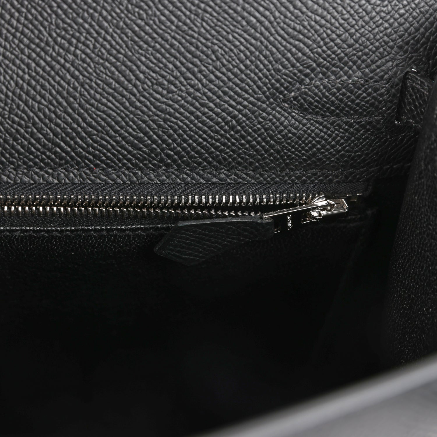 Hermes Kelly Sellier 25 Black Epsom Palladium Hardware