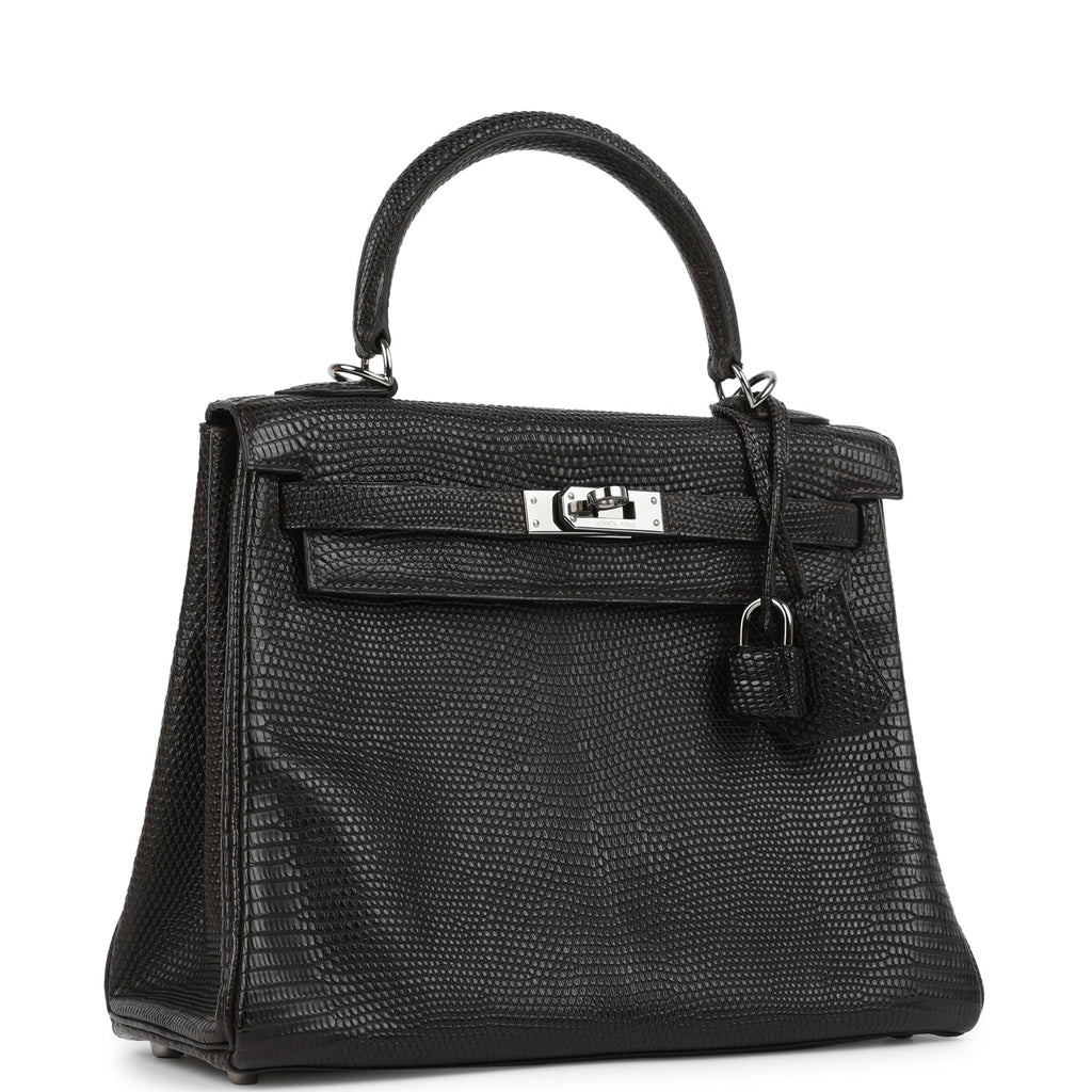 New Hermes Kelly Retourne 25 Cocoan Matte Varanus Salvator Lizard Ruthenium Hardware