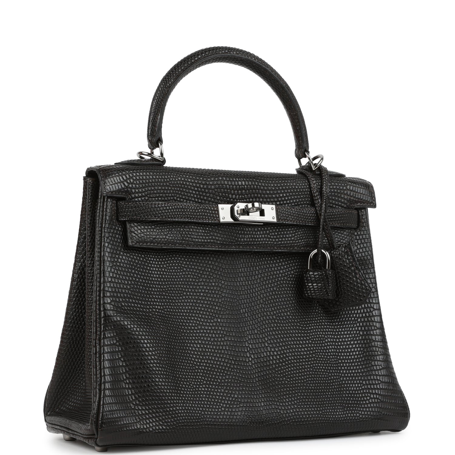 New Hermes Kelly Retourne 25 Cocoan Matte Varanus Salvator Lizard Ruthenium Hardware