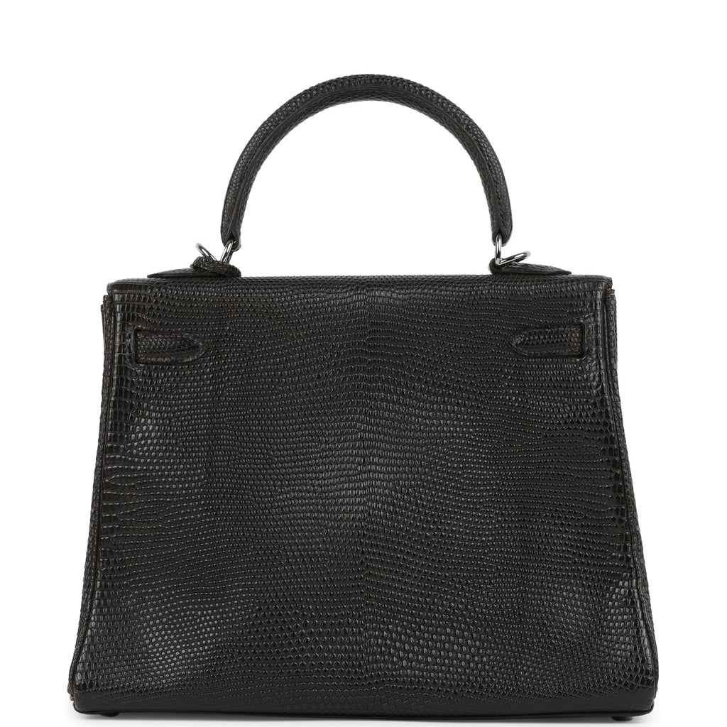 New Hermes Kelly Retourne 25 Cocoan Matte Varanus Salvator Lizard Ruthenium Hardware