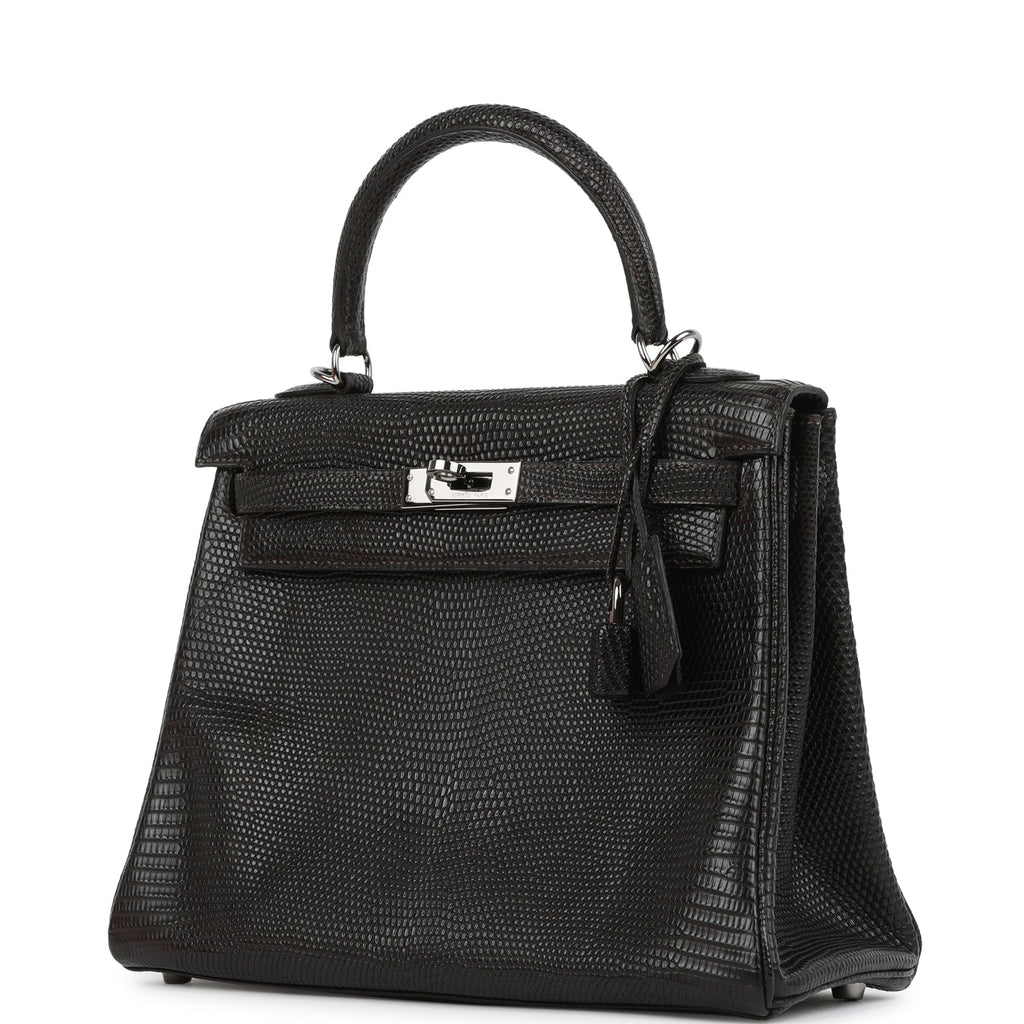 New Hermes Kelly Retourne 25 Cocoan Matte Varanus Salvator Lizard Ruthenium Hardware