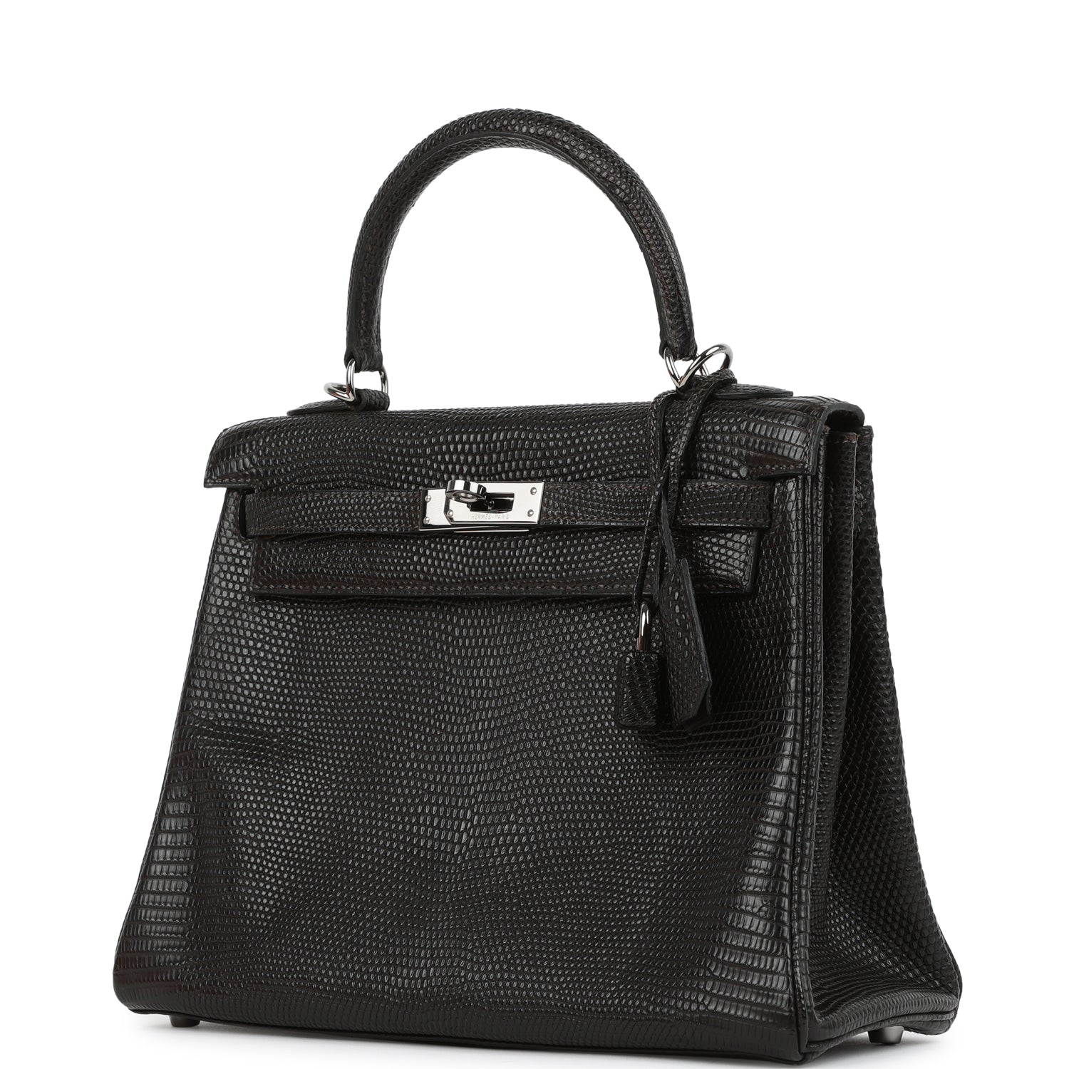 New Hermes Kelly Retourne 25 Cocoan Matte Varanus Salvator Lizard Ruthenium Hardware