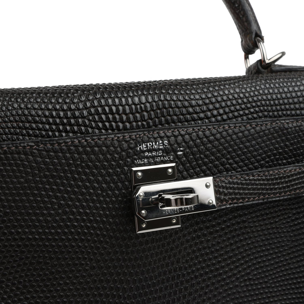 New Hermes Kelly Retourne 25 Cocoan Matte Varanus Salvator Lizard Ruthenium Hardware