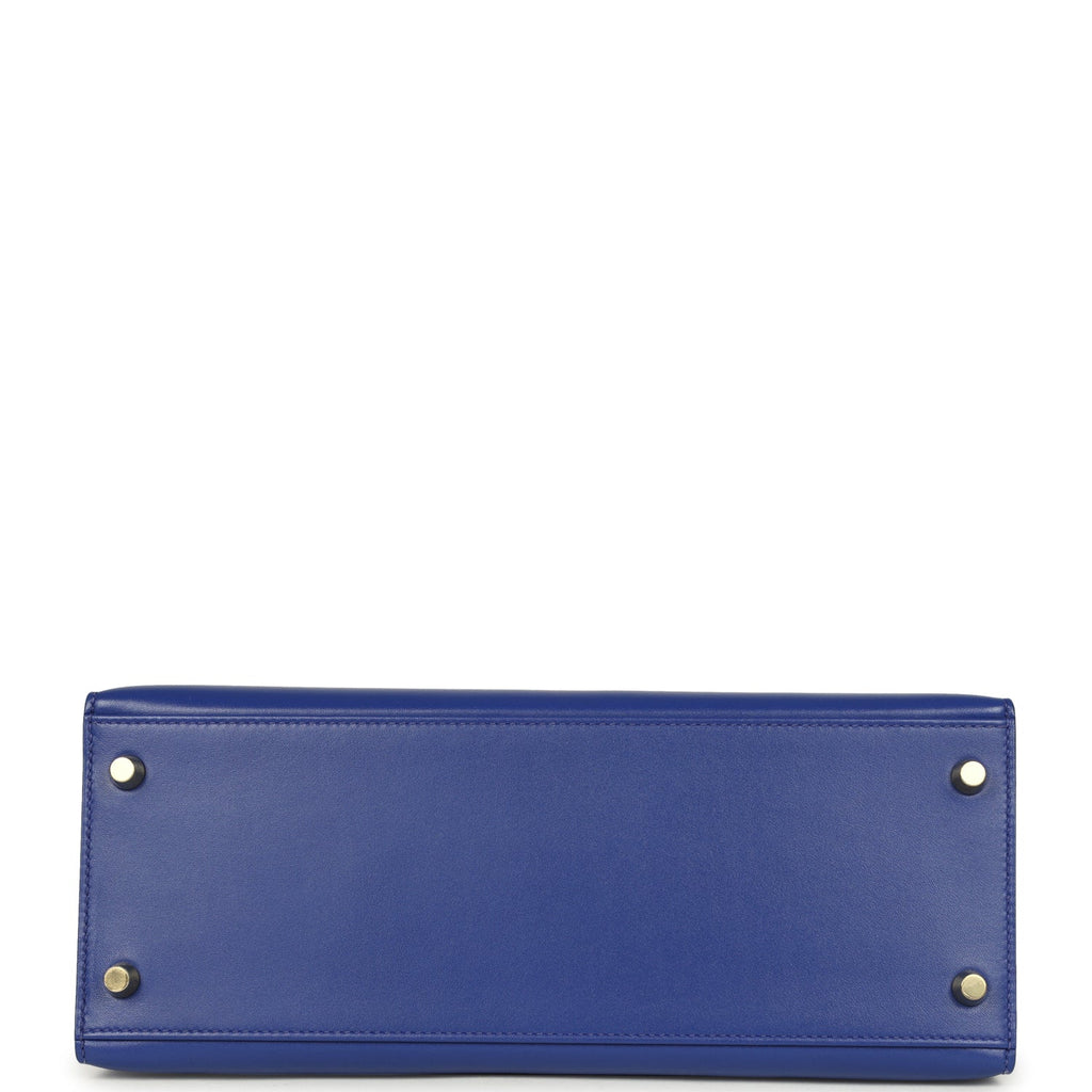Hermes Kelly Sellier 28 Bleu Electric Tadelakt Gold Hardware