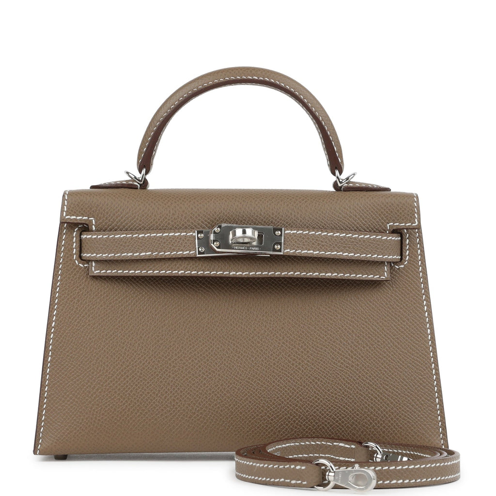Hermes Kelly Sellier 20 Etoupe Epsom Palladium Hardware