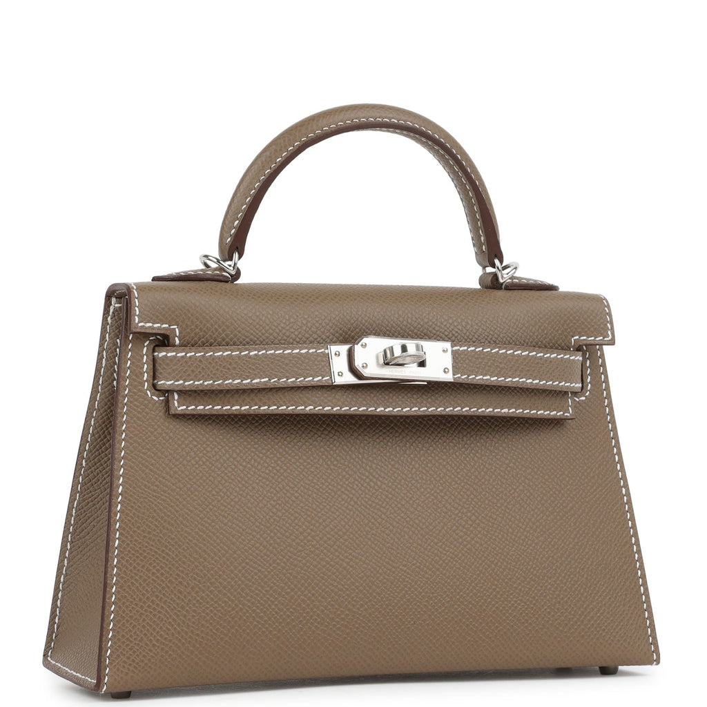 Hermes Kelly Sellier 20 Etoupe Epsom Palladium Hardware