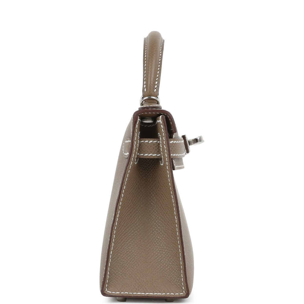Hermes Kelly Sellier 20 Etoupe Epsom Palladium Hardware