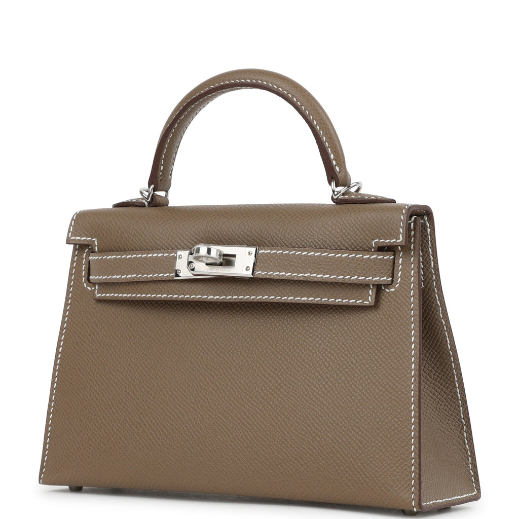 Hermes Kelly Sellier 20 Etoupe Epsom Palladium Hardware