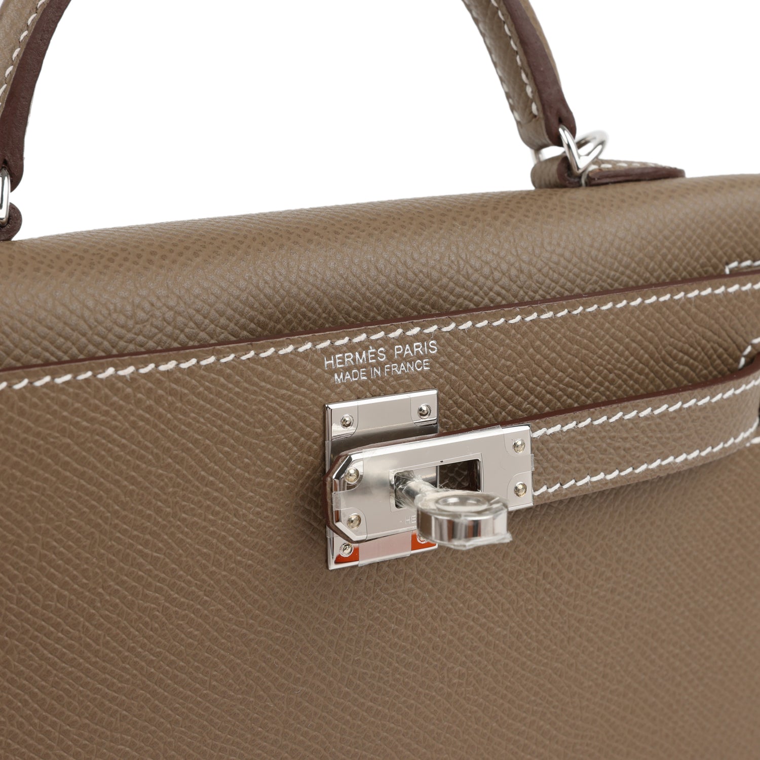 Hermes Kelly Sellier 20 Etoupe Epsom Palladium Hardware