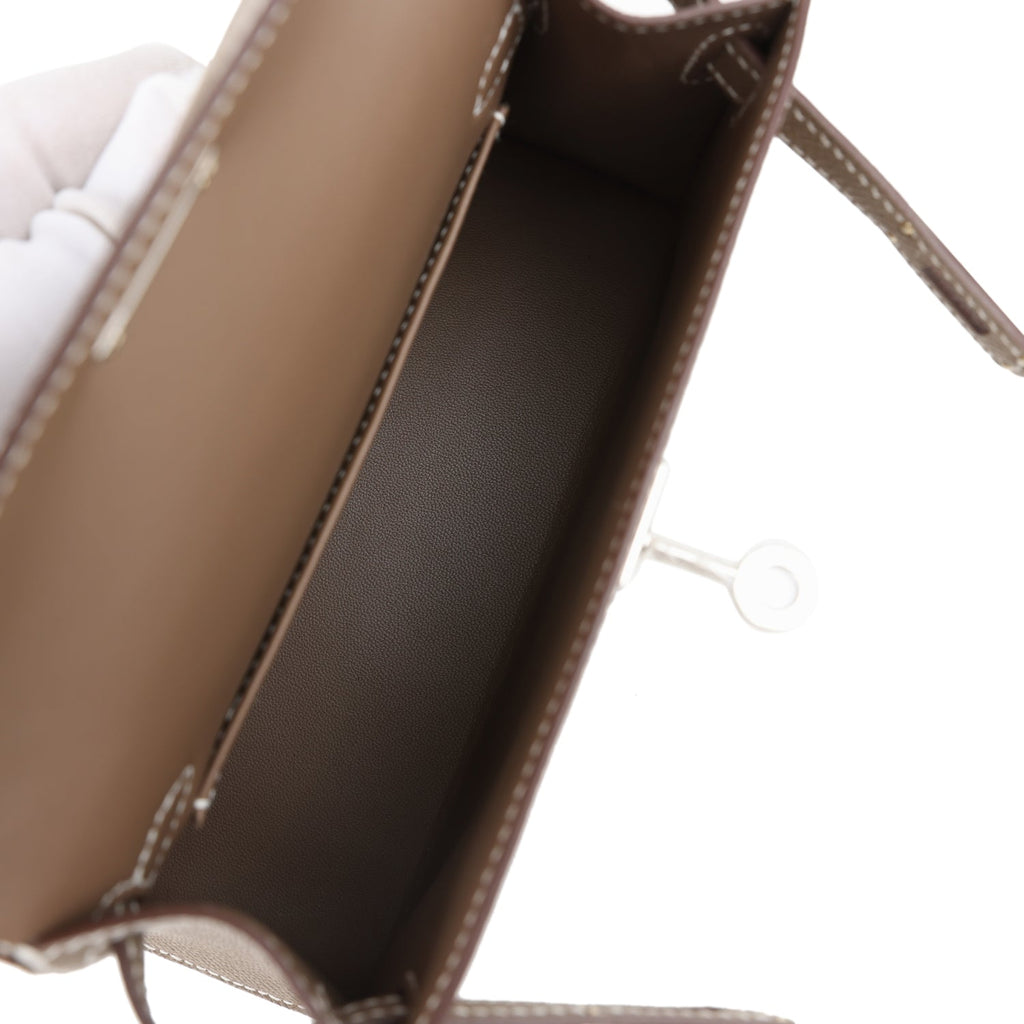 Hermes Kelly Sellier 20 Etoupe Epsom Palladium Hardware