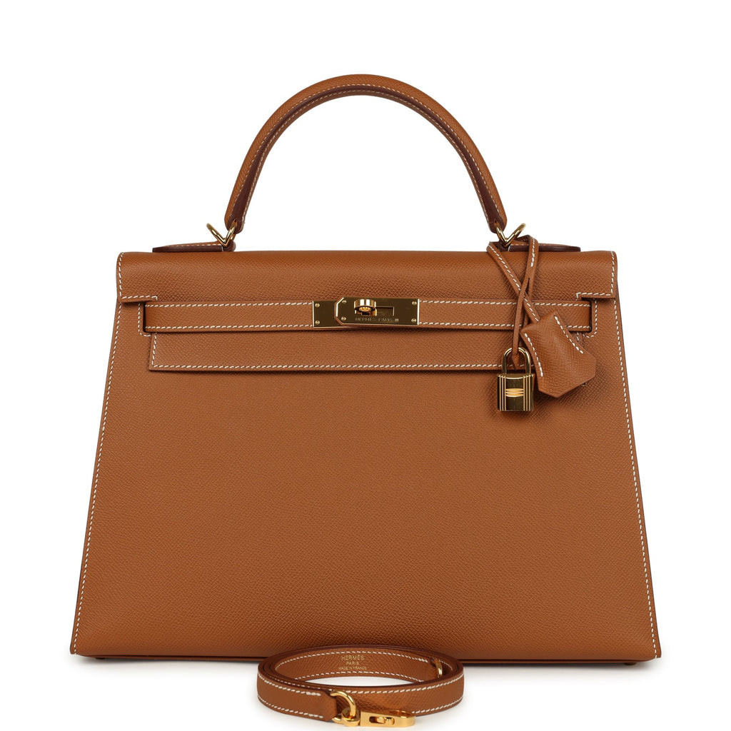 Hermes Kelly Sellier 32 Gold Epsom Gold Hardware
