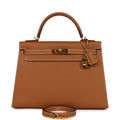Hermes Kelly Sellier 32 Gold Epsom Gold Hardware