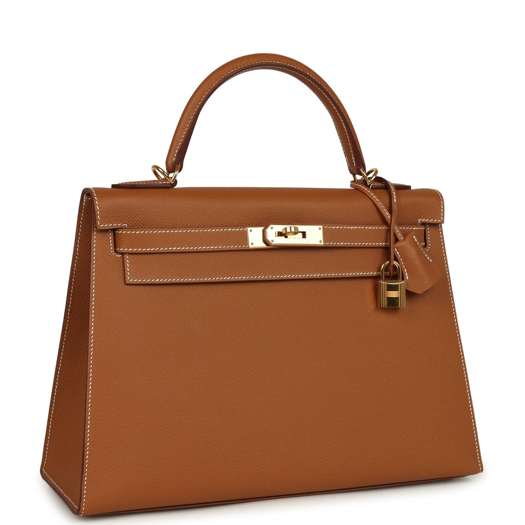 Hermes Kelly Sellier 32 Gold Epsom Gold Hardware