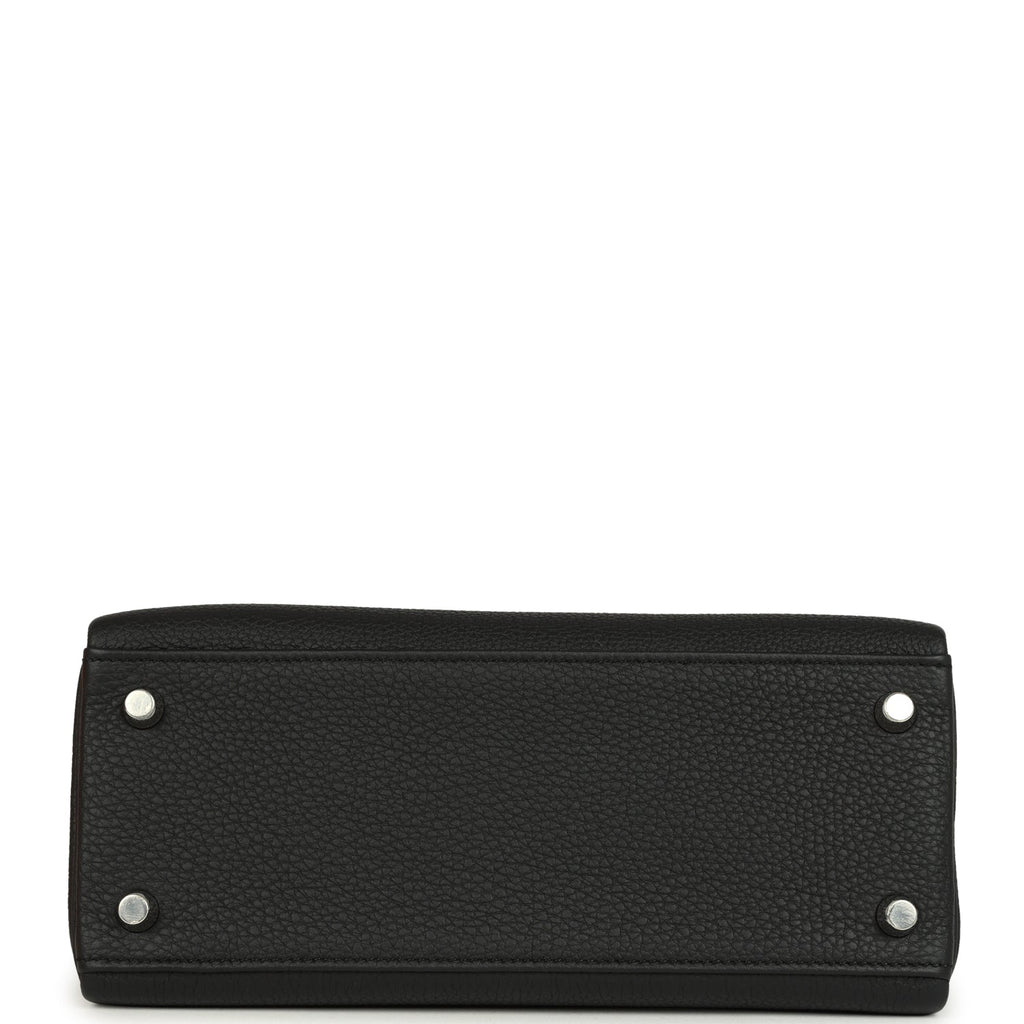 Hermes Kelly Retourne 25 Black Togo Palladium Hardware