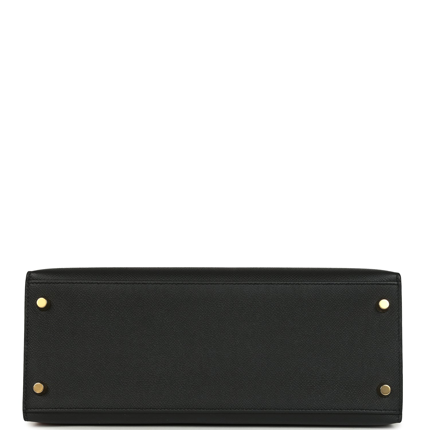 Pre-owned Hermes Kelly Sellier 28 Black Epsom Permabrass Hardware