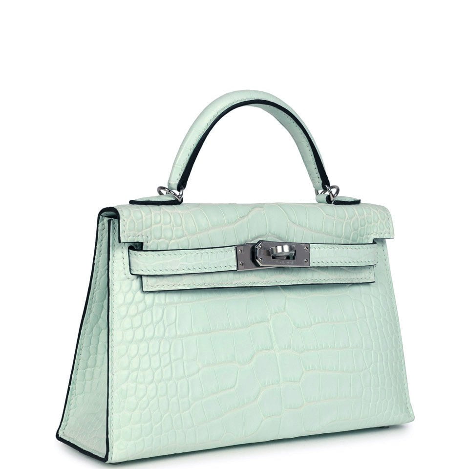 Hermes Kelly Sellier 20 Vert PepperNew Matte Alligator Palladium Hardware