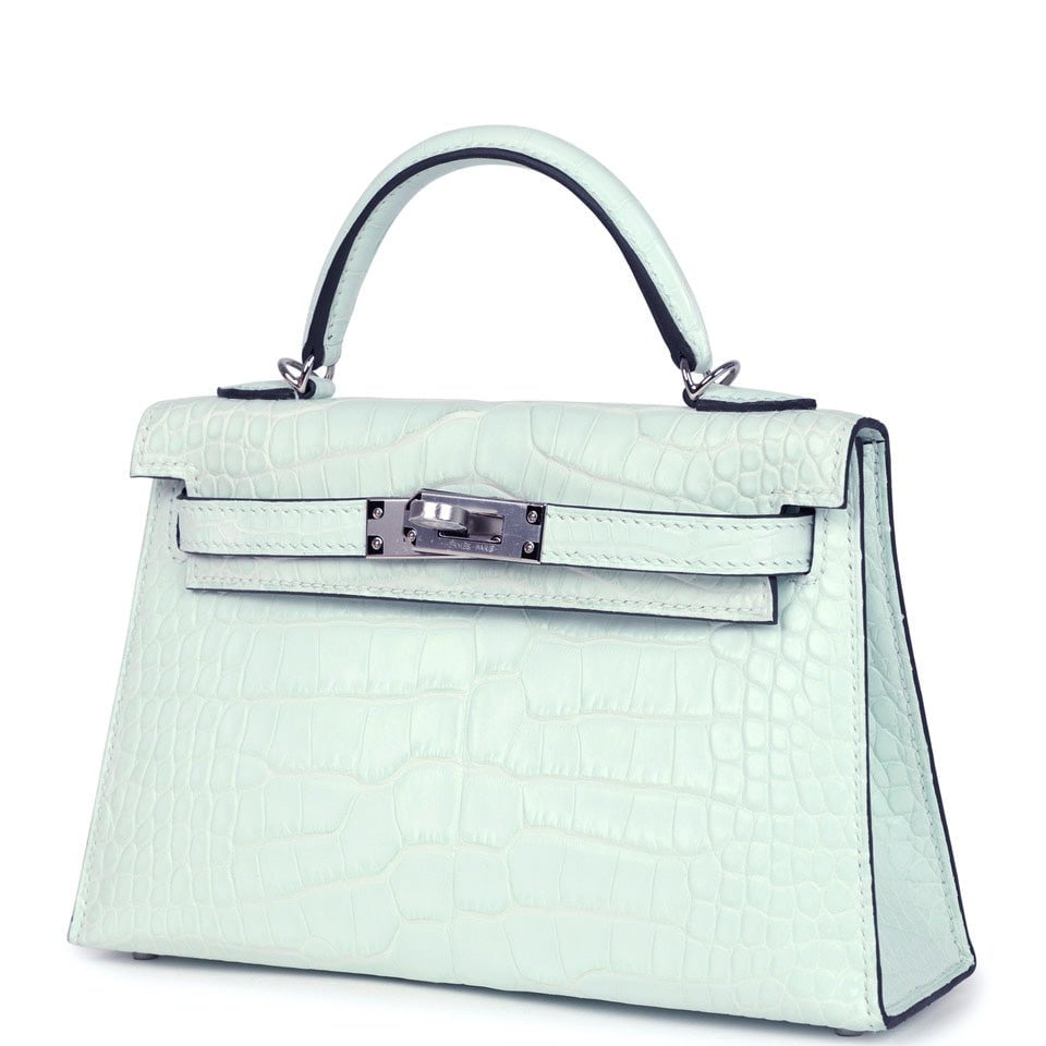 Hermes Kelly Sellier 20 Vert PepperNew Matte Alligator Palladium Hardware