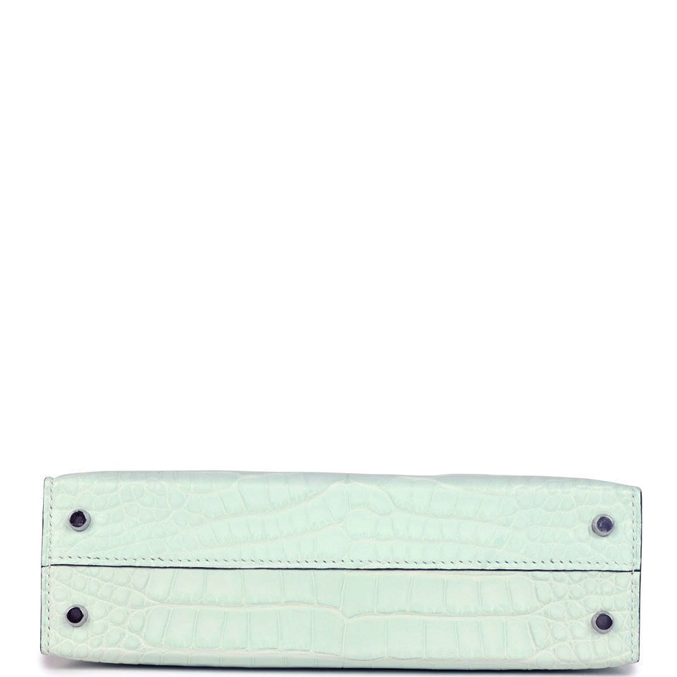 Hermes Kelly Sellier 20 Vert PepperNew Matte Alligator Palladium Hardware
