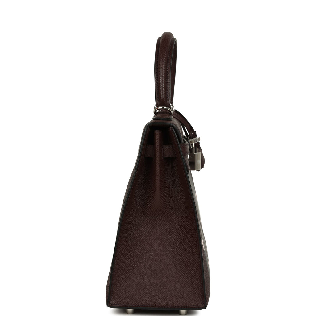 Hermes Kelly Sellier 25 Casaque Etoilee Rouge Sellier Epsom, Black Tadelakt, Rose Darling Chevre Mysore Palladium Hardware